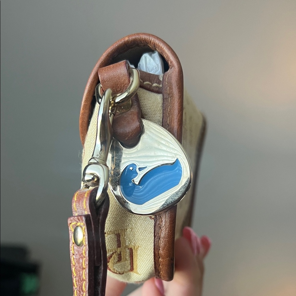 Dooney & Bourke Beige and Brown Monogram Wristlet - Picture 3 of 6